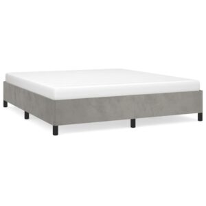 Giroletto senza Materasso Grigio Chiaro 160x200 cm Velluto