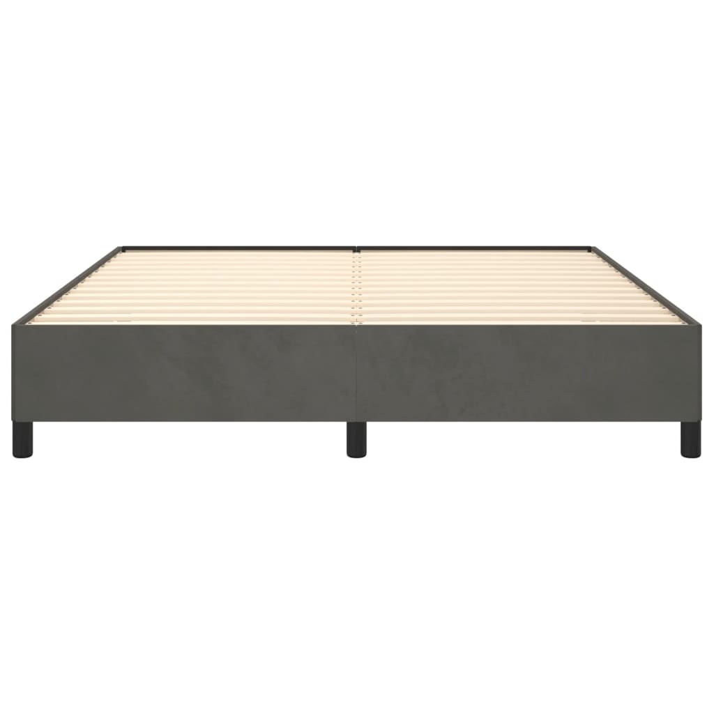 Giroletto senza Materasso Grigio Scuro 160x200 cm Velluto