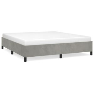 Giroletto senza Materasso Grigio Chiaro 180x200 cm Velluto