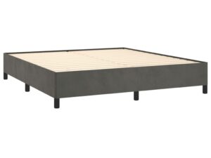 Giroletto senza Materasso Grigio Scuro 180x200 cm Velluto