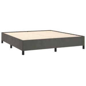 Giroletto senza Materasso Grigio Scuro 180x200 cm Velluto