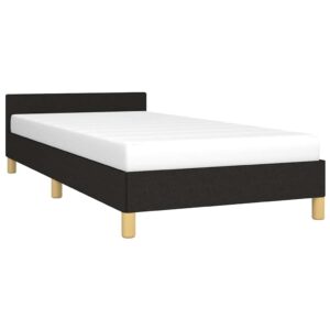 Giroletto con Testiera senza Materasso Nero 90x190 cm Tessuto