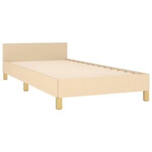 Giroletto con Testiera senza Materasso Crema 90x200 cm Tessuto
