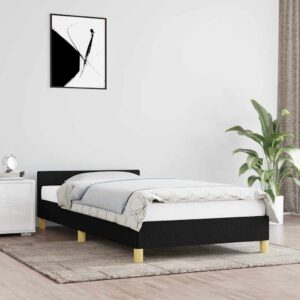 Giroletto senza Materasso Nero 100x200 cm in Tessuto