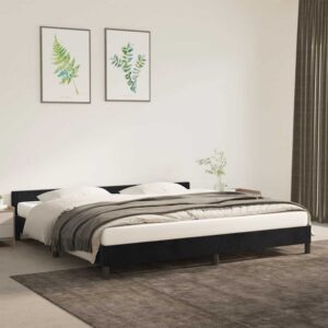 Giroletto senza Materasso Nero 200x200 cm in Velluto