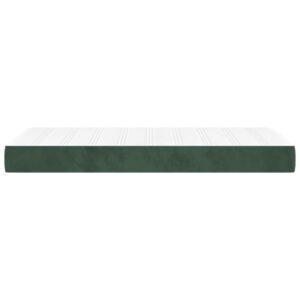 Materasso a Molle Verde Scuro 90x200x20 cm in Velluto