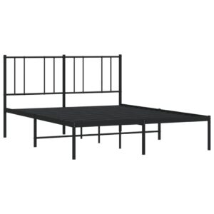 Giroletto con Testiera in Metallo Nero 120x200 cm