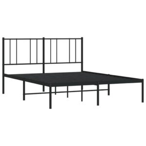 Giroletto con Testiera in Metallo Nero 140x190 cm
