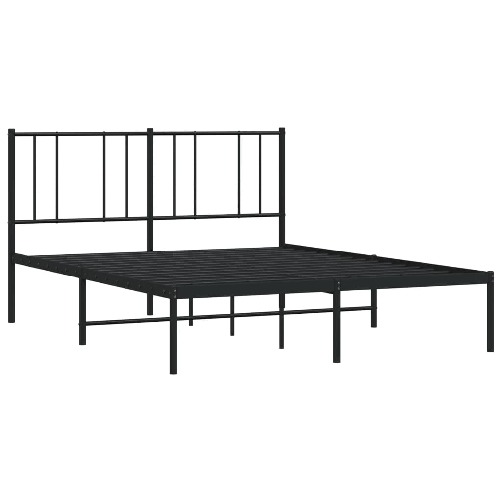 Giroletto con Testiera in Metallo Nero 140x190 cm