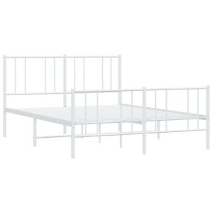 Giroletto con Testiera e Pediera Metallo Bianco 140x200 cm