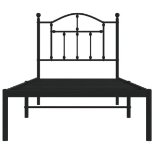 Giroletto con Testiera in Metallo Nero 90x190 cm