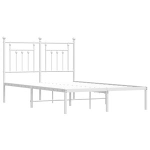 Giroletto con Testiera in Metallo Bianco 120x200 cm