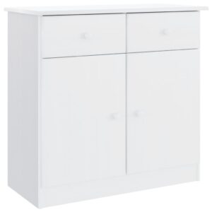 Credenza ALTA Bianca 77x35x73 cm in Legno Massello di Pino