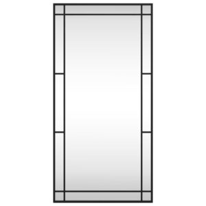 Specchio da Parete Nero 50x100 cm Rettangolare in Ferro