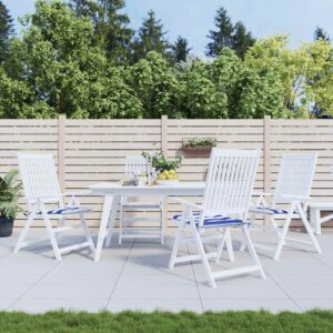 Cuscini per Sedia 2pz Strisce Bianche e Blu 50x50x4 cm Tessuto