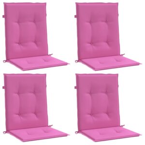 Cuscini per Sedia con Schienale Basso 4 pz Rosa in Tessuto