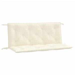 Cuscini Panca Giardino 2pz Bianco Crema 120x50x7 Tessuto Oxford