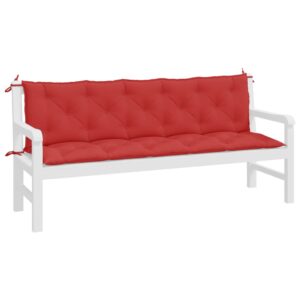Cuscini per Panca 2 pz Rossi 180x50x7 cm in Tessuto Oxford