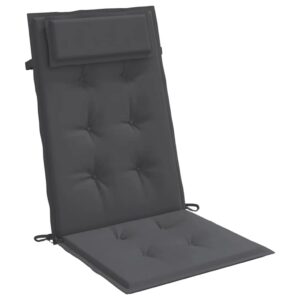 Cuscini per Sedia Schienale Alto 2 pz Antracite Tessuto Oxford
