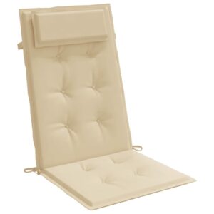Cuscini per Sedia con Schienale Alto 6 pz Beige Tessuto Oxford