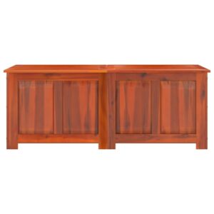 Cassapanca con Coperchio Marrone in Legno Massello di Acacia