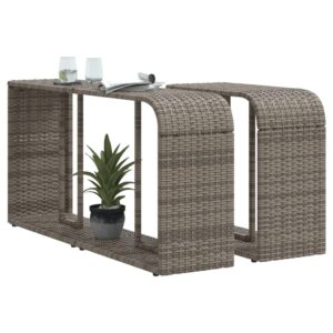 Scaffali Portaoggetti 2 pz in Polyrattan Grigio