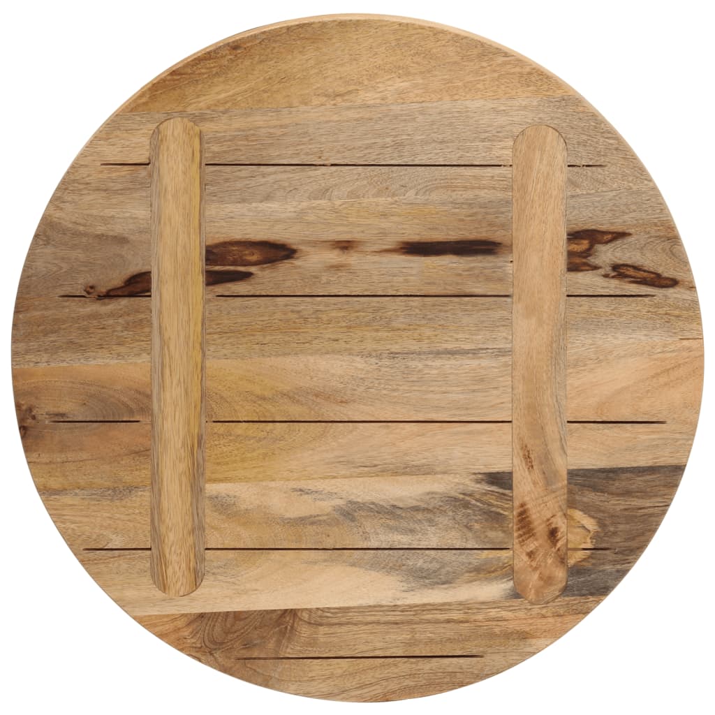 Piano per Tavolo Ø 60x2,5cm Rotondo Legno Massello Grezzo Mango