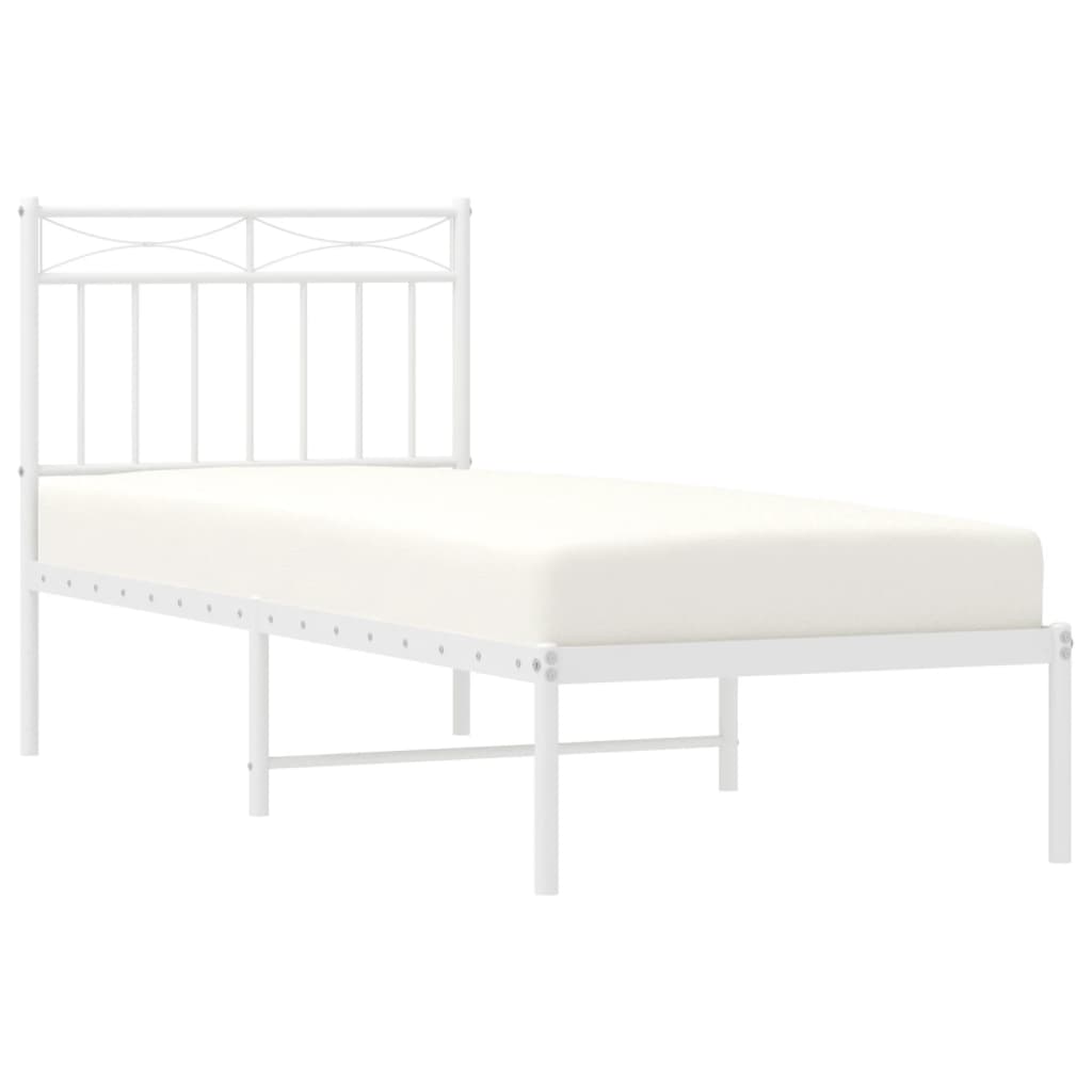 Giroletto senza Materaso con Testiera Metallo Bianco 75x190 cm