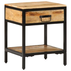 Comodino  40x35x50 cm Legno Massello Ruvido Mango