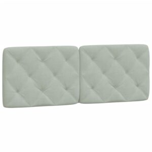Cuscino Testiera Grigio Chiaro 120 cm in Velluto