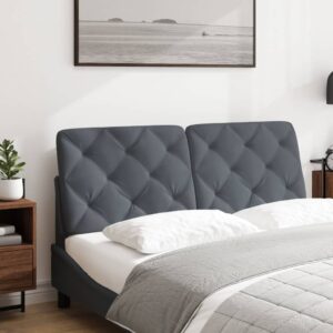 Cuscino Testiera Grigio Scuro 120 cm in Velluto