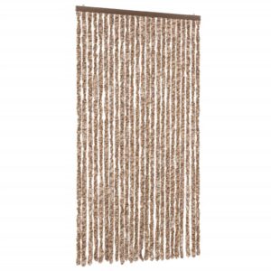 Tenda Antimosche Beige e Marrone Scuro 100x220 cm in Ciniglia