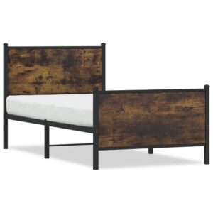 Giroletto senza Materaso in Metallo Rovere Fumo 90x190 cm