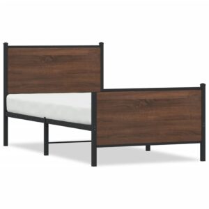 Giroletto senza Materasso in Metallo Rovere Marrone 90x200 cm