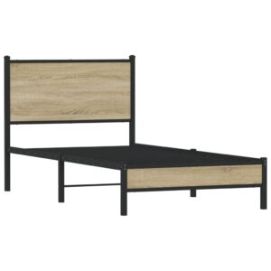 Giroletto senza Materaso in Metallo Rovere Sonoma 90x200 cm