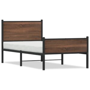 Giroletto senza Materasso in Metallo Rovere Marrone 90x200 cm