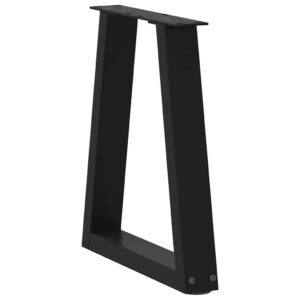 Gambe per Tavolino da Caffè a Forma di V 2 pz Nere 28x(42-43,3) cm Acciaio