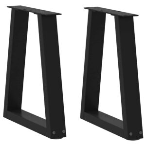 Gambe per Tavolino da Caffè a Forma di V 2 pz Nere 38x(42-43,3) cm Acciaio