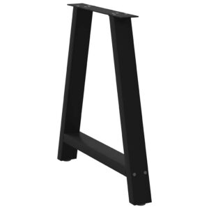 Gambe per tavolo da pranzo a forma di A 2 pz nere 80x(72-73) cm in acciaio