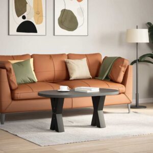 Gambe per Tavolino da Caffè a Forma di X 2 pz Nere 28x(42-43) cm Acciaio