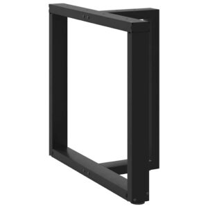 Gambe per tavolo da pranzo a forma di T 2 pz nere 70x35x(72-73) cm in acciaio