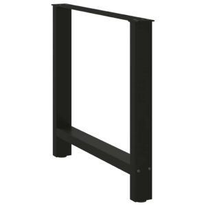 Gambe per tavolo da pranzo nere 2 pz 70x(72-73) cm in acciaio