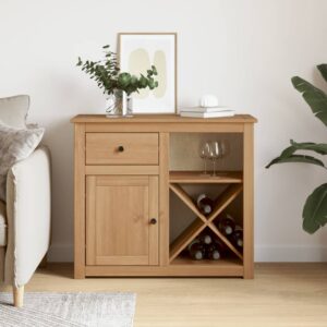 Credenza con Cassetto Panama 93x40x80 cm Legno Massello di Pino