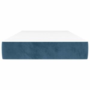 Materasso a Molle Blu Scuro 90x220x20 cm in Velluto