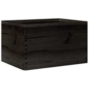 Scatola in Legno con Manici Nera 40x30x23 cm in Legno di Pino
