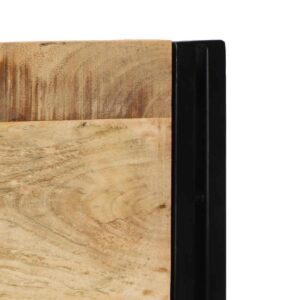 Testiera 140 cm in Legno Massello di Mango e Ferro