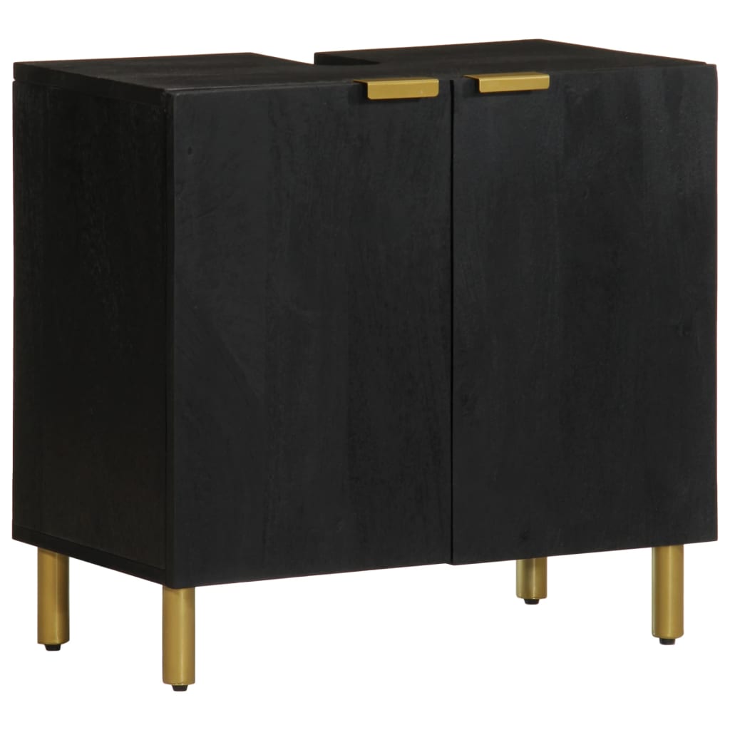 Mobile Lavabo da Bagno Nero 62x33x58 cm in Legno Multistrato