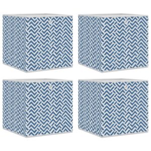 Scatole Portaoggetti 4 pz Blu 32x32x32 cm Tessuto non Tessuto