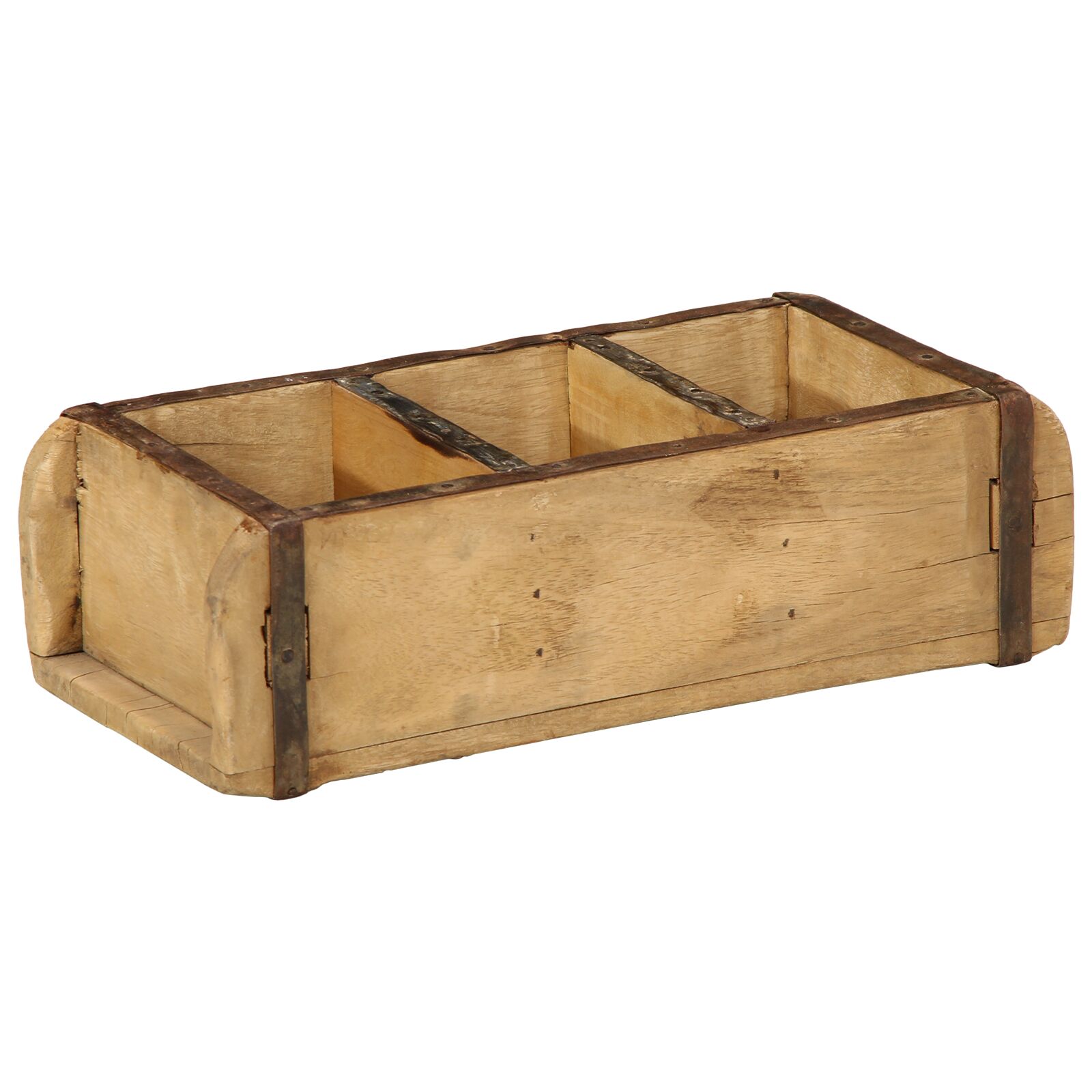 Vassoio 30x14x9 cm Legno Massello Riciclato