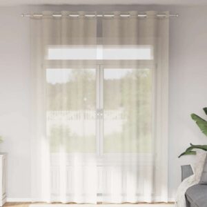 Tende in Voile con Occhielli 2 pz Crema 140x260 cm